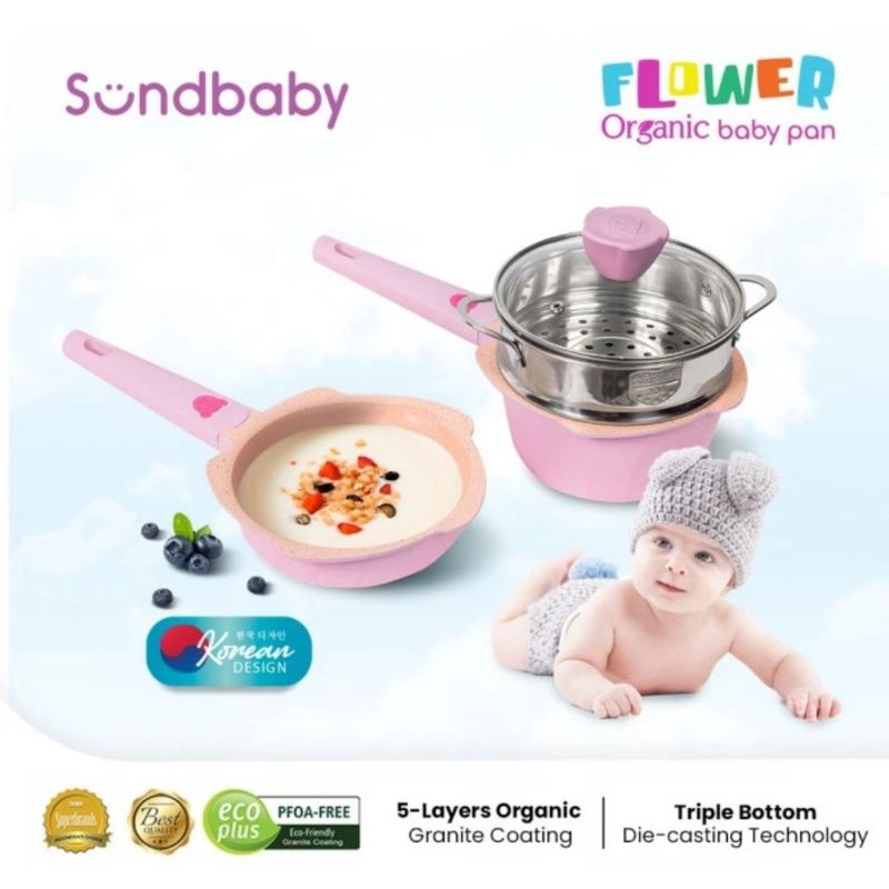 Bolde Sundbaby Flower Organic Baby Pan / Panci Steamer Bolde / Panci MPASI / Panci Susu