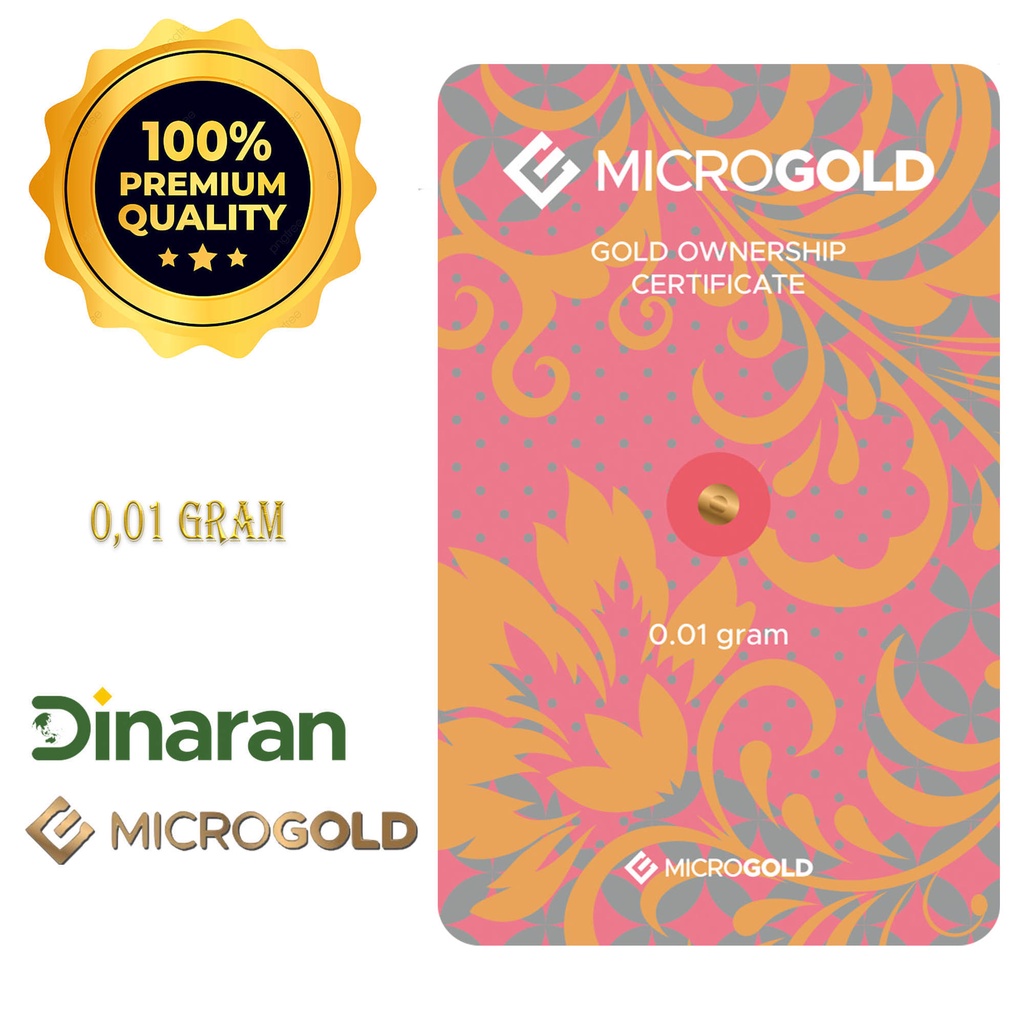 Microgold Emas Gramasi 0,01 gram certificate fine gold 999 / Souvenir emas 24k