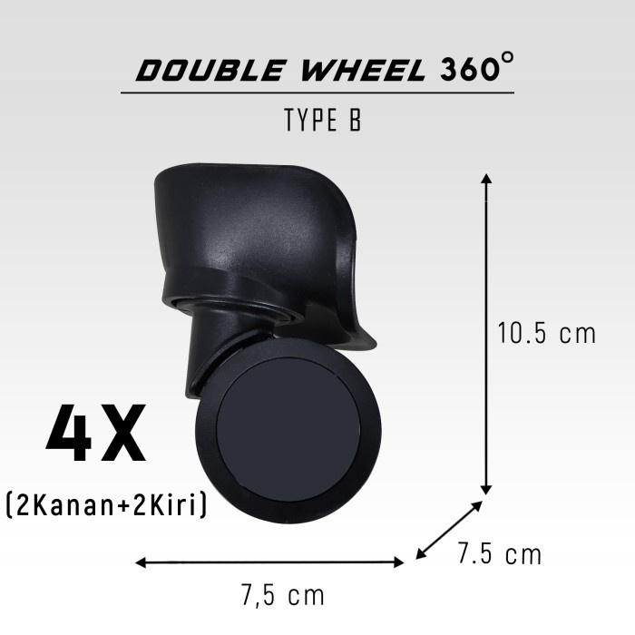 Koper Part Koper : Roda 360 Derajat Set 1 Koper Tipe B