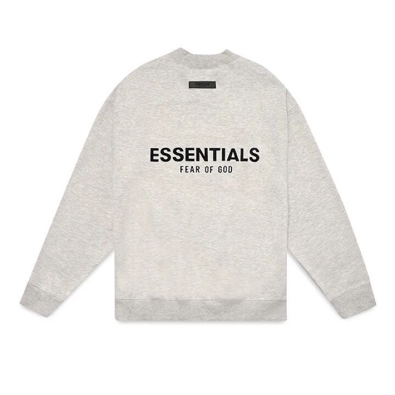 FOG Essentials Back Velvet Text Sweatshirt Light Grey