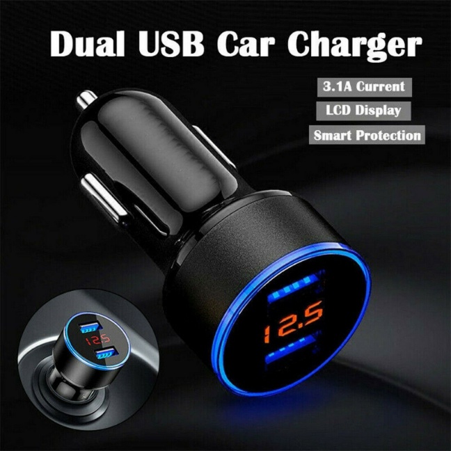 ESSGOO Car fast charger dual USB interface support simultaneous charging Compatible with Apple / Samsung / Xiaomi / OPPO