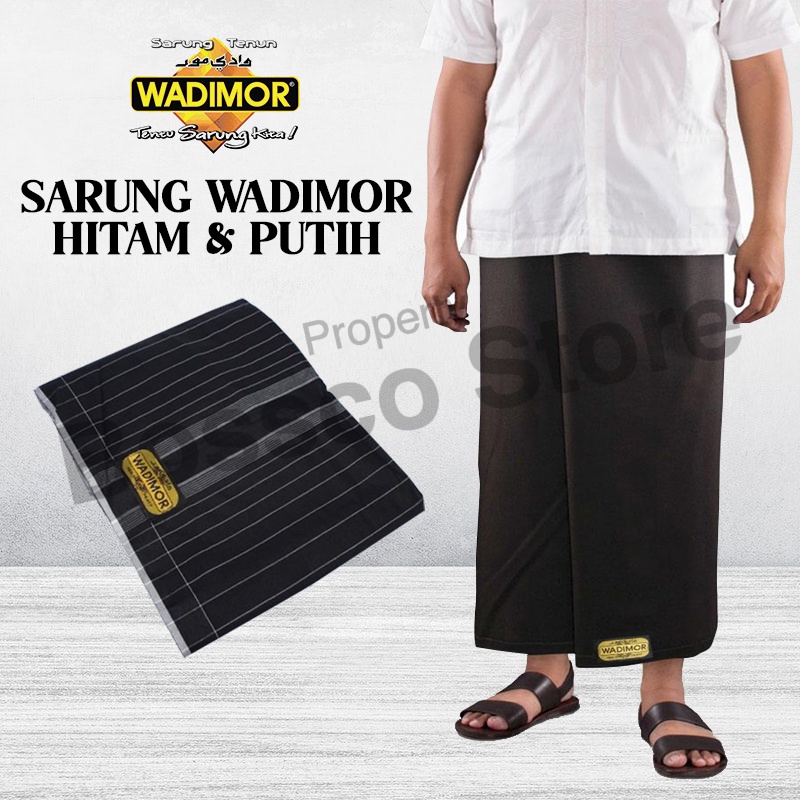 Sarung WADIMOR Hitam Polos Putih Polos &amp; Hitam Tumpal Putih Tumpal Sarung Tenun Laki Laki Ukuran Dewasa sarung murah sarung harga grosir diskon murah  sarung pria sarung pria dewasa dan remaja santri muslim kain samping sholat santri