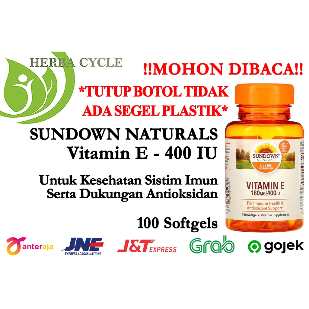 Sundown Naturals Vitamin E 180 mg 400 IU 100 Softgels Sundown Vit E