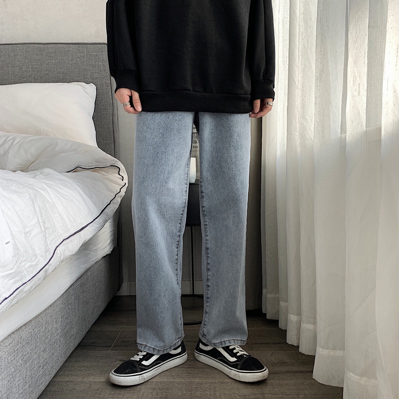 Jeans Pria Panjang Kasual Jeans Pria Santai Straight Baggy Pants Pria Jeans Celana Kulot Oversize Pria Jeans Korean Style Pria