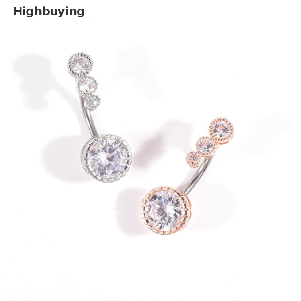 Hbid 1pc Cincin Pusar Perut Kristal Bar Barbel Drop Menjuntai Navel Rings Glory
