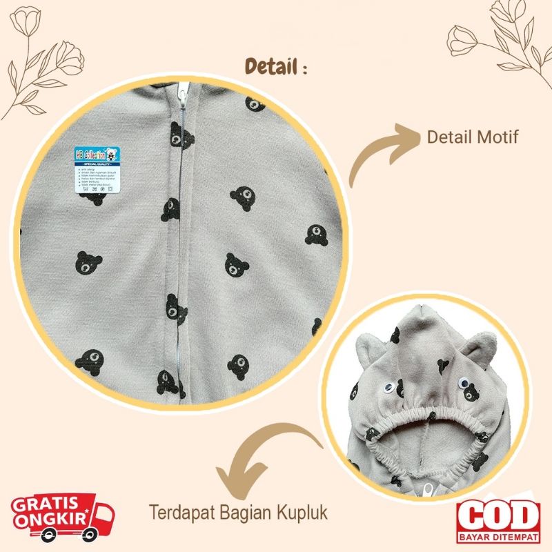 Jaket Bayi Baby BEAR / Jaket Anak Jacket Bayi Panda 0-6 Bulan / Jaket Kupluk Resleting