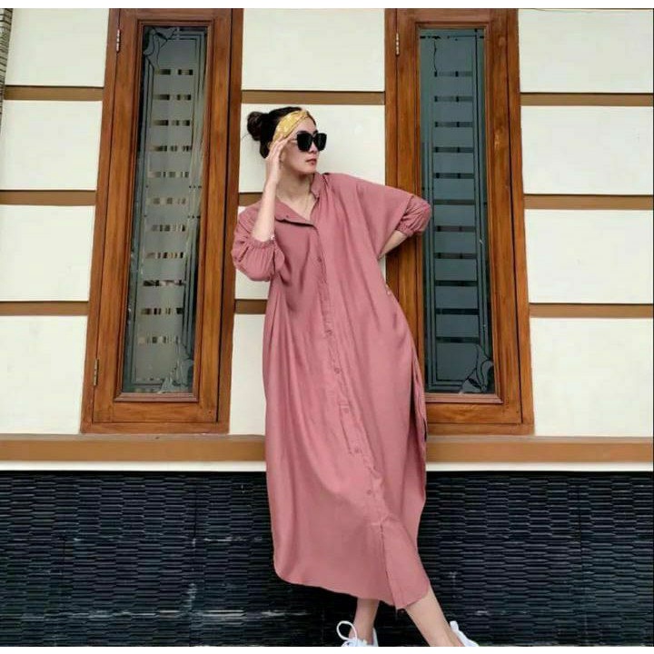 Dress Kalong Polos Jumbo / Dress Kondangan / dres Korea / Dress Polos / Dress Busui Jumbo / Dress Hitam Putih