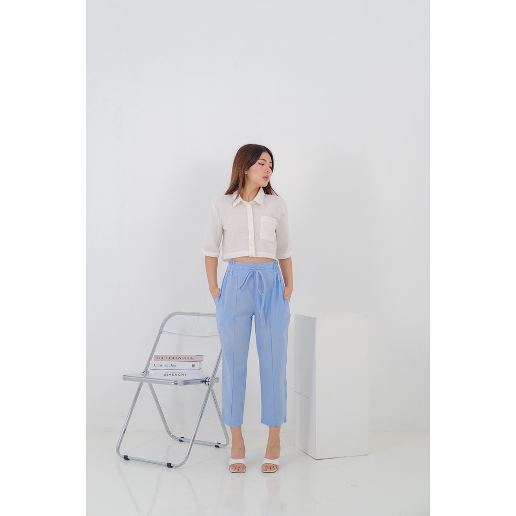 [COTTONBELLS] CELANA CASUAL WANITA ERIN PLAID PANTS (PM - C 2538)