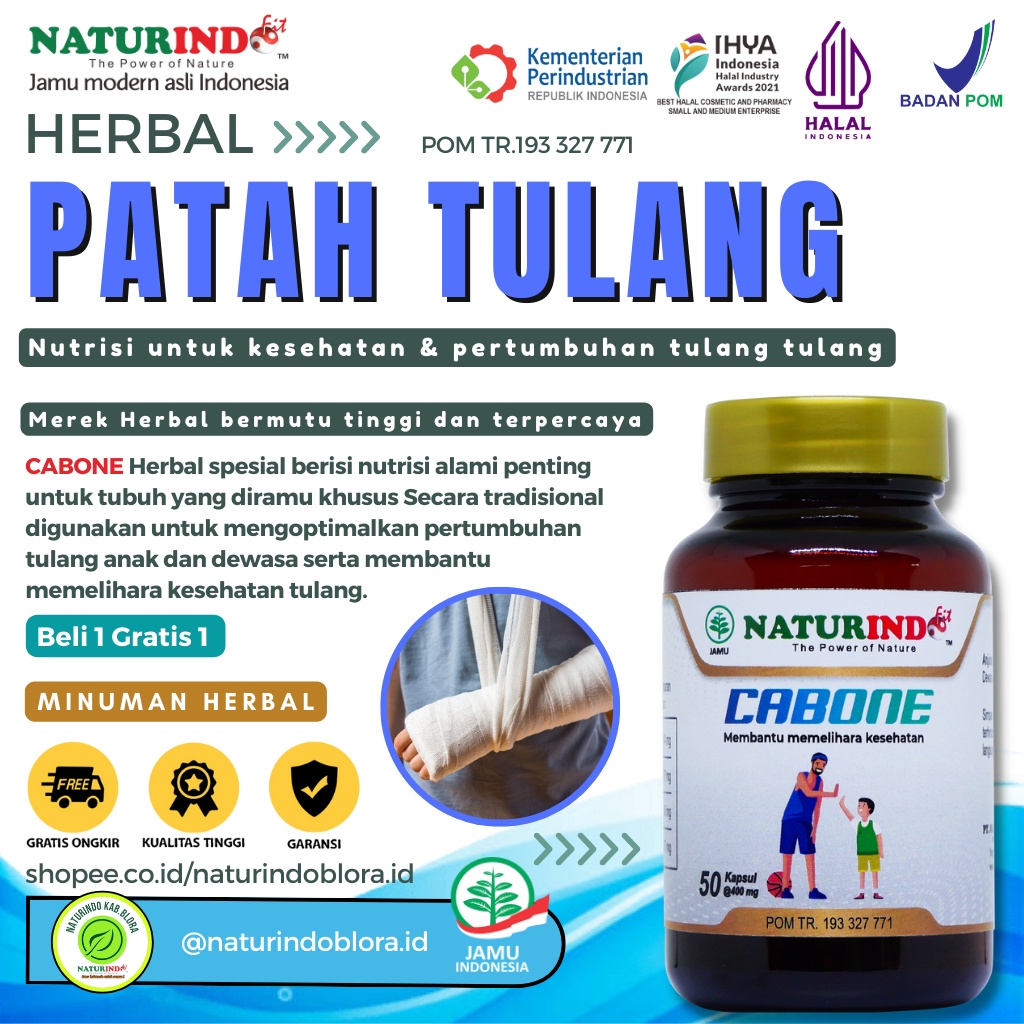 Obat Patah Tulang Dan Retak Tulang Obat Tulang Keropos Vitamin Tulang dan Gigi CABONE NATURINDO