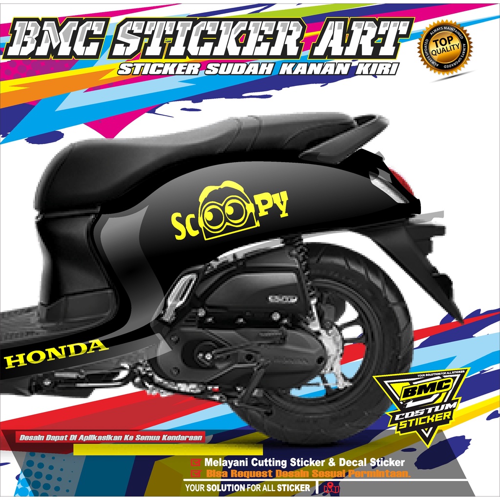 STICKER CUTTING SCOOPY MINION/STIKER VARIASI CUTTING LOGO SCOOPY TERMURAH