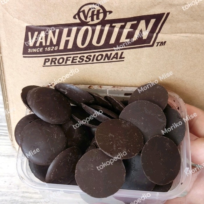 

monggo] Van Houten intense dark compound button / dark chocolate chip cokelat