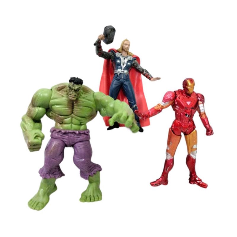 Mainan Figure Avengers Super Hero Hulk Iron Man Thor Miniatur Pajangan Murah