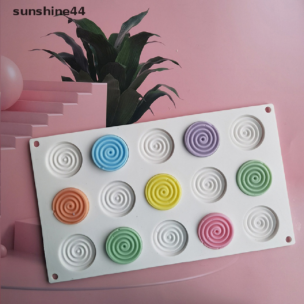 Sunshine 1Pc 12-rongga Cetakan Kue Silikon Coil Nyamuk Diy Non-Stick Baking Mould.