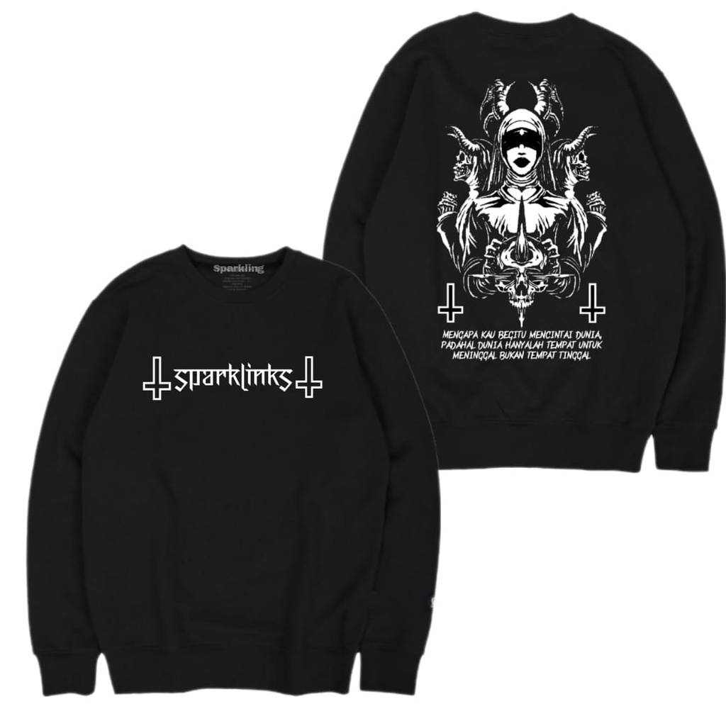 Sparklinks Sweater Satanic Dark Kutipan Black Crewneck