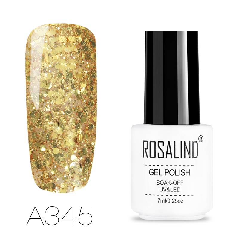 ROSALIND CHAMPAGE GOLD GLITTER 7ml / ROSALIND UV GEL POLISH CHA,MPAGE GOLD GLITTER Series 7ml