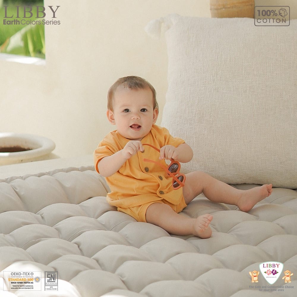 Libby Setelan Baju Bayi Comfy Earth Series Baju Pendek Celana Pendek Libby Baby Size Newborn 0-3 3-6 6-12 Bulan Arevyonlineshop