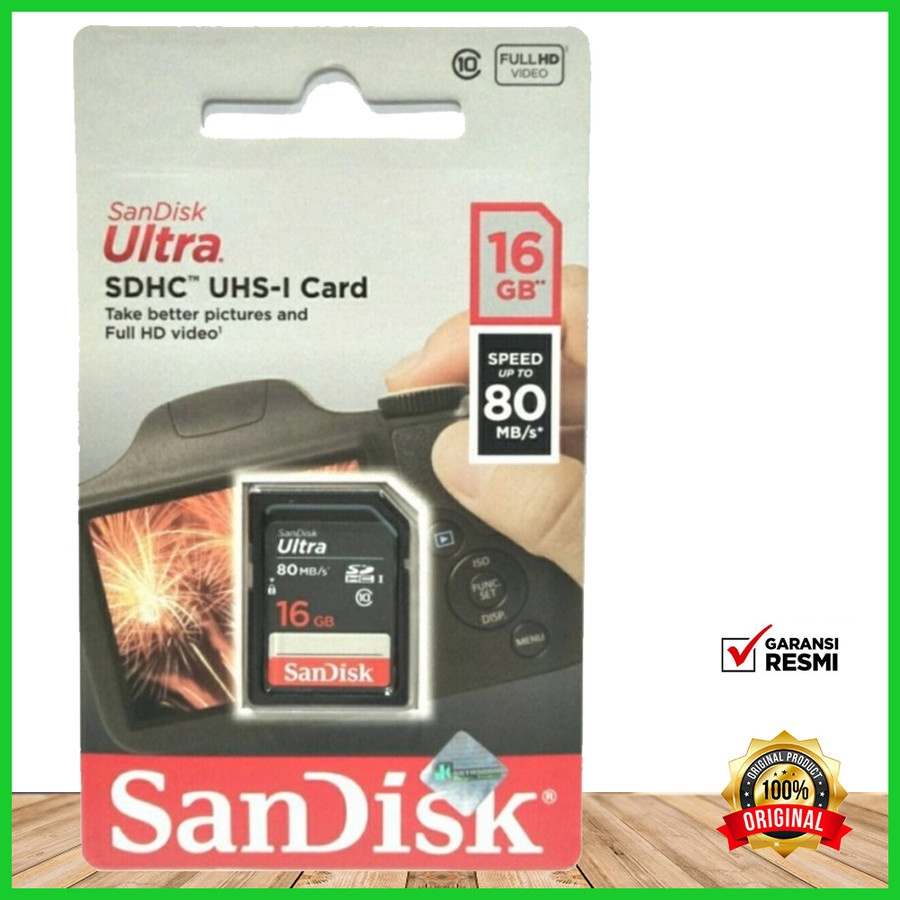 Jual sdcard MEMORY mmc merk SANDISK 16gb class10 dslr camera digital