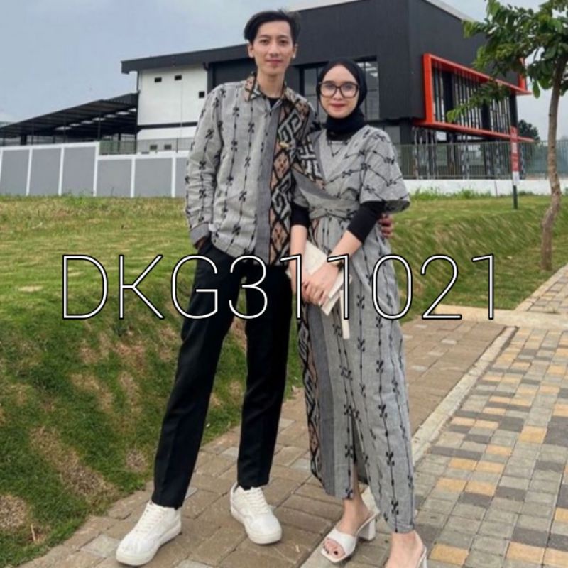 [Ready Stock] Set Couple baju kondangan, Couple Prewed busana tenun, dress Clara ethnic tenun troso