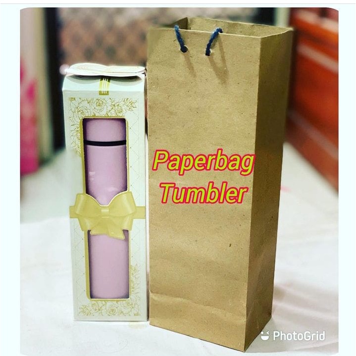 

[24pcs] Paper Bag Botol Tumblr Polos Ukuran 10 x 8 x 25 cm | Tas Kertas Botol Tumblr | Paper Bag Souvenir