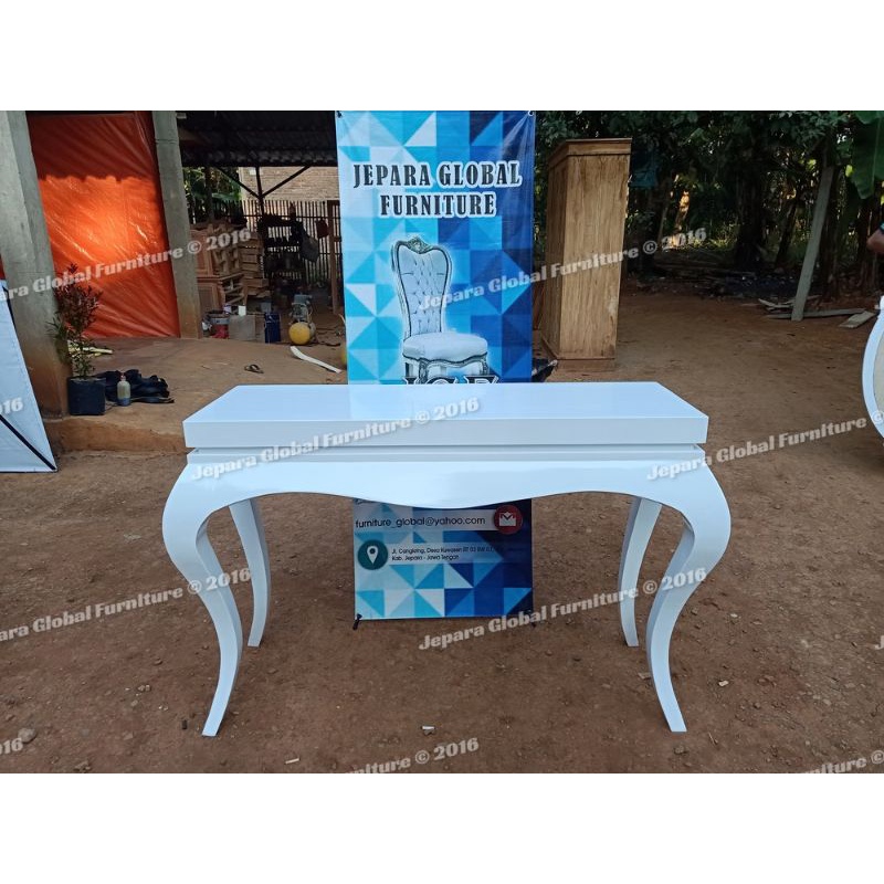 Meja console garengan duco whiten ( meja console minimalis,meja hias jati,meja tv duco)