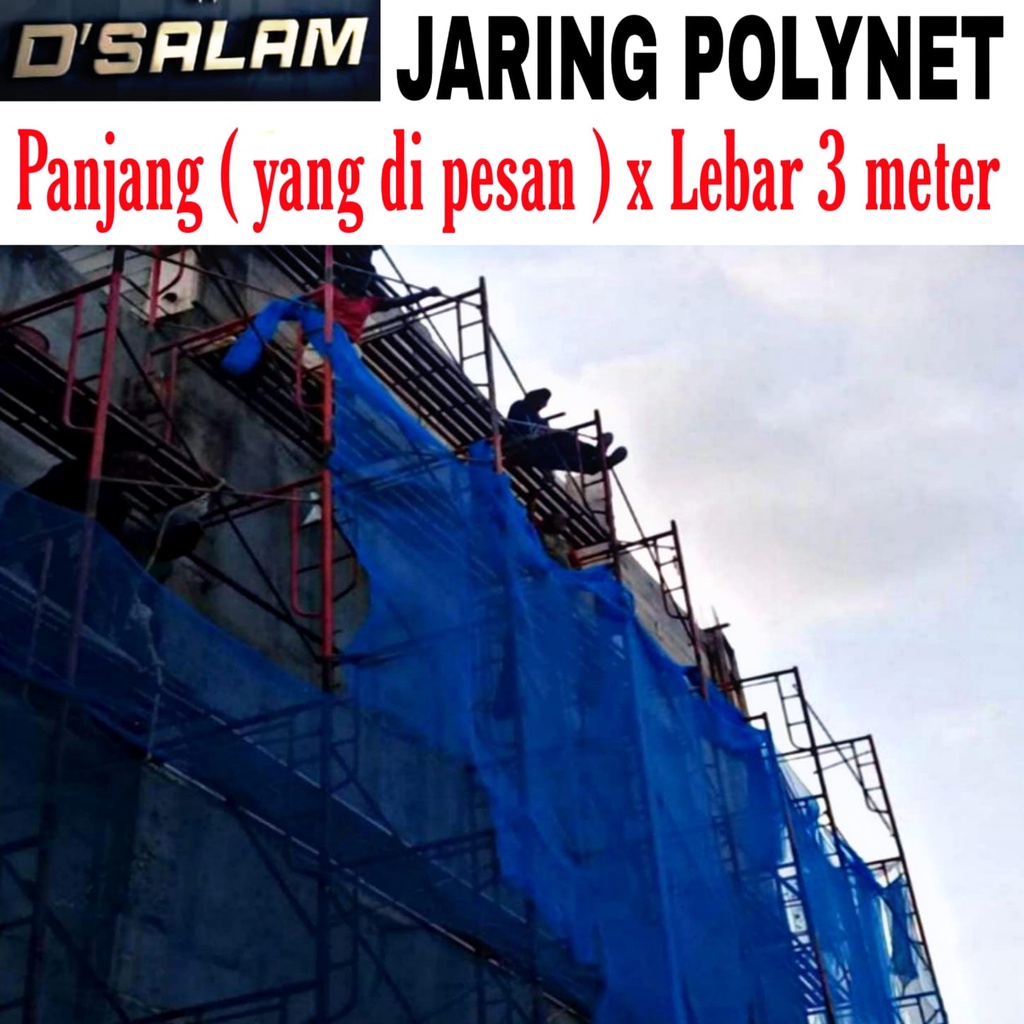 POLYNET LEBAR 3 METER - JARING PENGAMAN - JARING PROYEK - PENGAMAN PROYEK