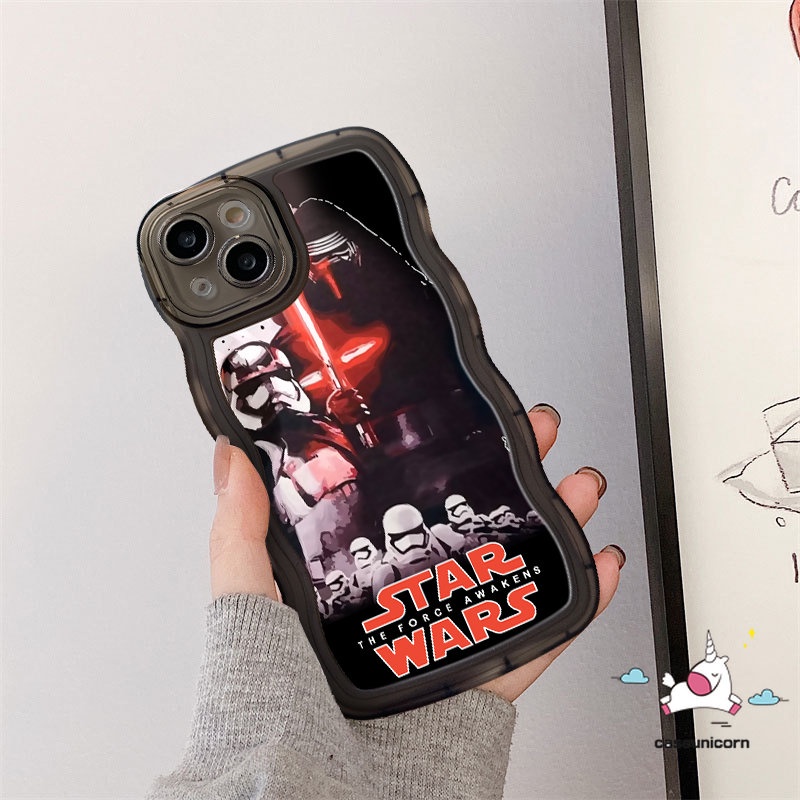 IPHONE Casing Ponsel Merek Trendi Kompatibel Untuk Iphone14 11 13 12 Pro Max XR 14 6 6s 87 Plus X XS Max SE 2020 Wavy Edge Fashion Star Wars Soft Tpu Back Cover