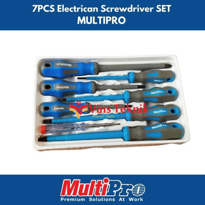 Multipro Obeng Listrik Set Heavy Duty 7Pcs Electrican Screwdriver Set