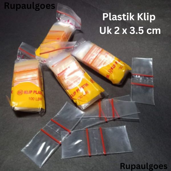 Klip Kecil TEBAL 2x3.5cm / Klip 2x3.5cm / Klip Plastik 2x3.5 TEBAL / Klip Kecil isi 100 lembar / Pla
