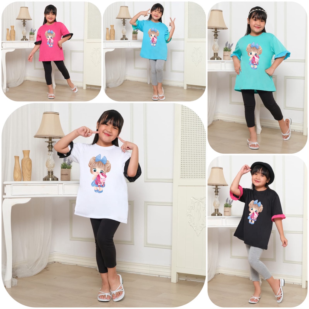 Hzl_outfit Kaos Baju Naswa Anak Perempuan Mundo Magico/ Atasan Kaos Anak