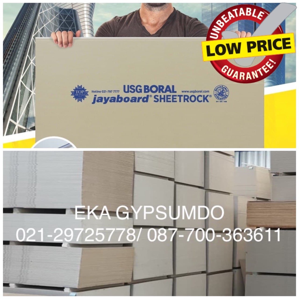 JAYABOARD 9MM / JAYA BOARD 9MM / GYPSUM BOARD / GYPSUMBOARD PLAFON