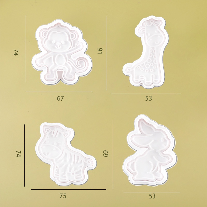 4pcs/Set Cetakan Kue Kering Animal Dinosaurus /Cookies Cutter Hewan Dino Hampers Birthday Lebaran Dino/Pemotong Kue