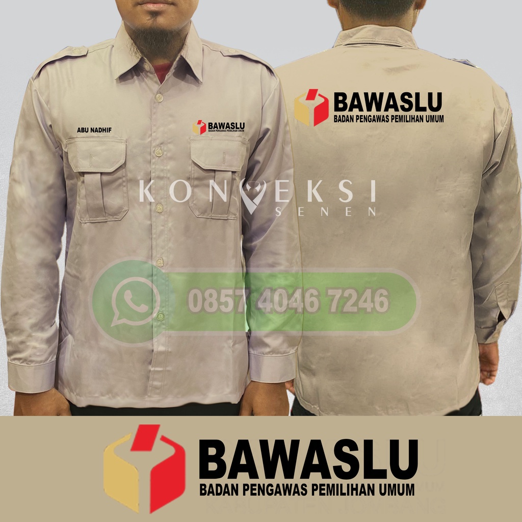 kemeja Bawaslu baju Bawaslu seragam Bawaslu baju kerja Bawaslu kemeja panwaslu baju panwaslu seragam panwaslu full bordir