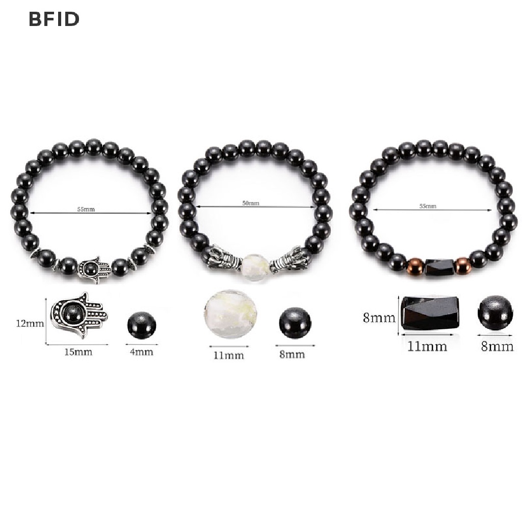 [BFID] Mix Style Gelang Magnet Beads Batu Hematite Perawatan Kesehatan Pesona Perhiasan Hadiah [ID]