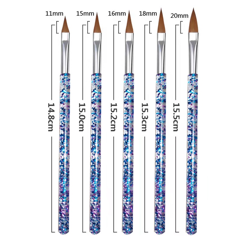 5Pcs/Set Brush Pen Gambar Bunga Bahan Akrilik Untuk Hiasan Nail Art DIY