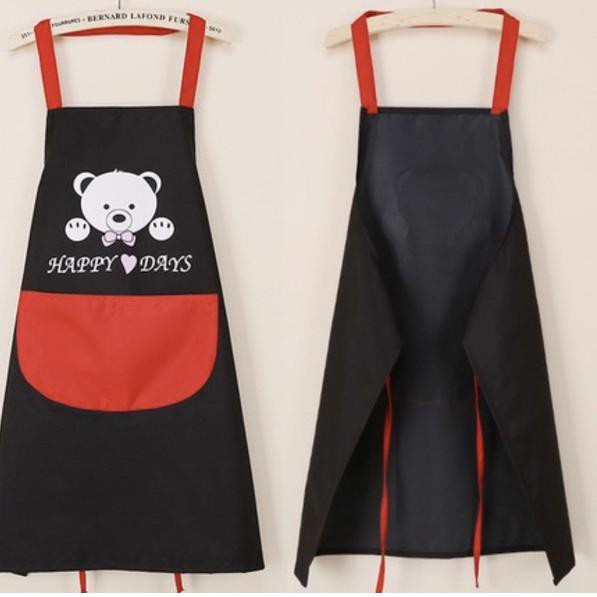 (SerbaSerbi)Alas Pelindung Masak Oxford Cloth Apron Tahan Air / Celemek Masak Anti Minyak Motif Beruang Waterproof Premium Quality Termurah