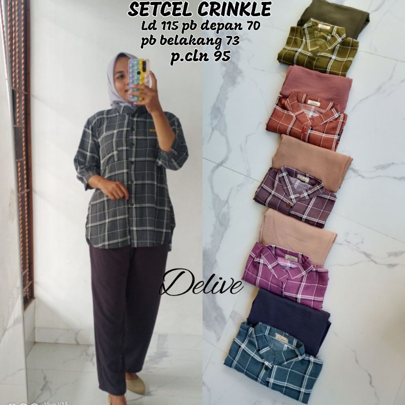 SETCEL CRINKLE//SETCEL CRINKLE MOTIF CELANA POLOS//SETCEL CRINKLE MOTIF