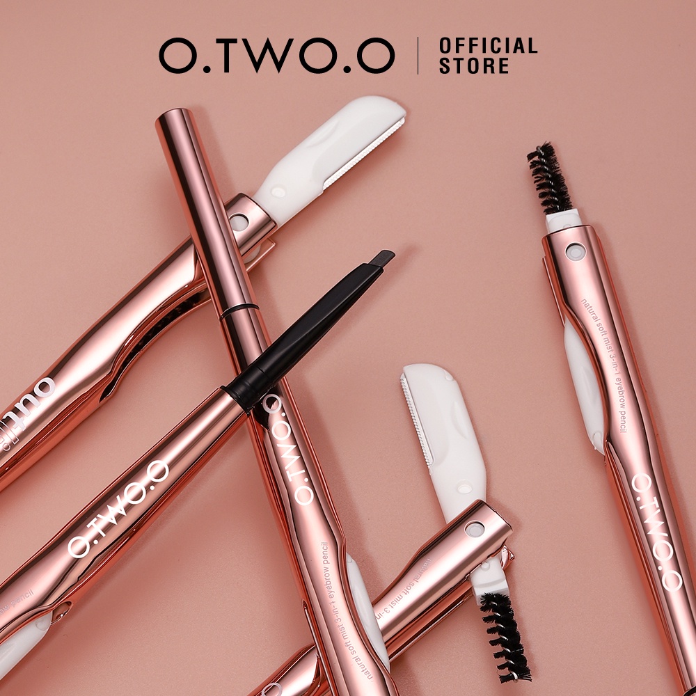 O.TWO.O 3 In 1 Eyebrow Pencil with Eyebrow Razor Waterproof 24 Hour Natural Defining Easy Makeup Kit