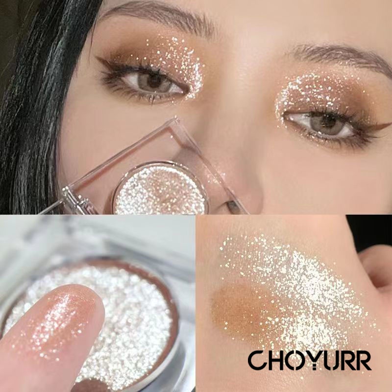 【COD】Highlight / Eyeshadow / Contour Pearl Glitter High-gloss Powder Long Lasting Mencerahkan Payet Ulat Sutra Berbaring Korea Makeup-CH