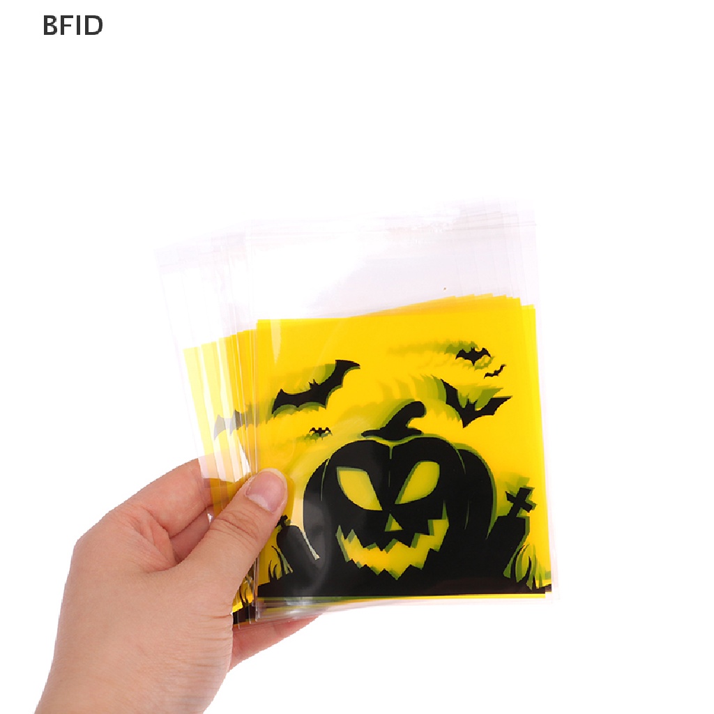 [BFID] 100pcs Halloween Candy Bag Gift Cookie Bags Biskuit Snack Kemasan Plastik [ID]