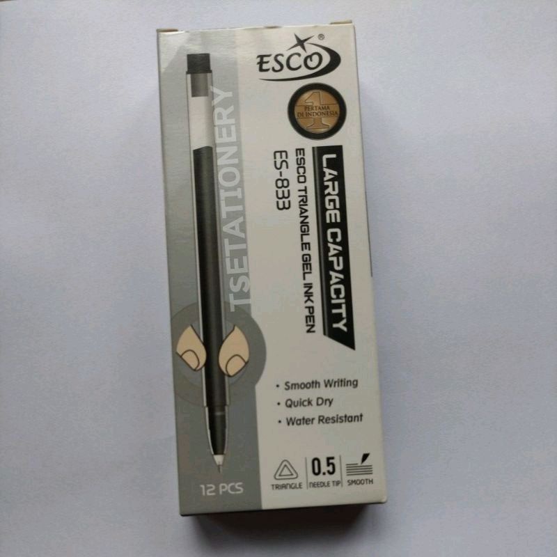 

12 Pcs - Pulpen Triangle Gel Ing Pen Esco Pena Es 838 & Mini
