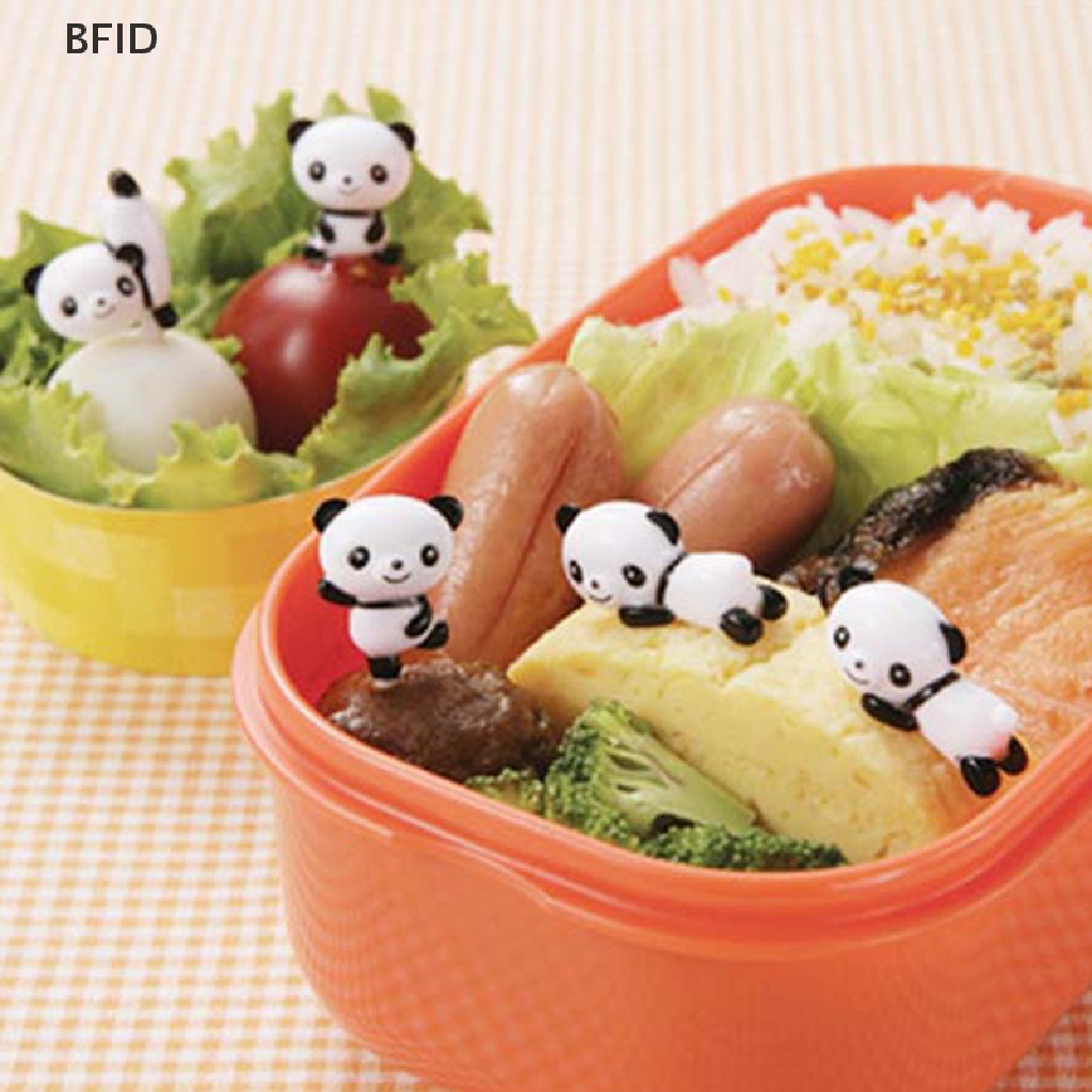 [BFID] 8pcs/set Mini Kartun Panda Garpu Buah Anak Snack Dessert Picks Tookpick Bekal Makan [ID]