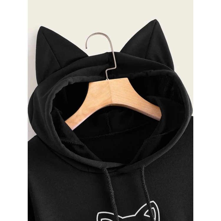 Hoodie Cat Bear Daily Walk Korean Style | Dhea Fashion