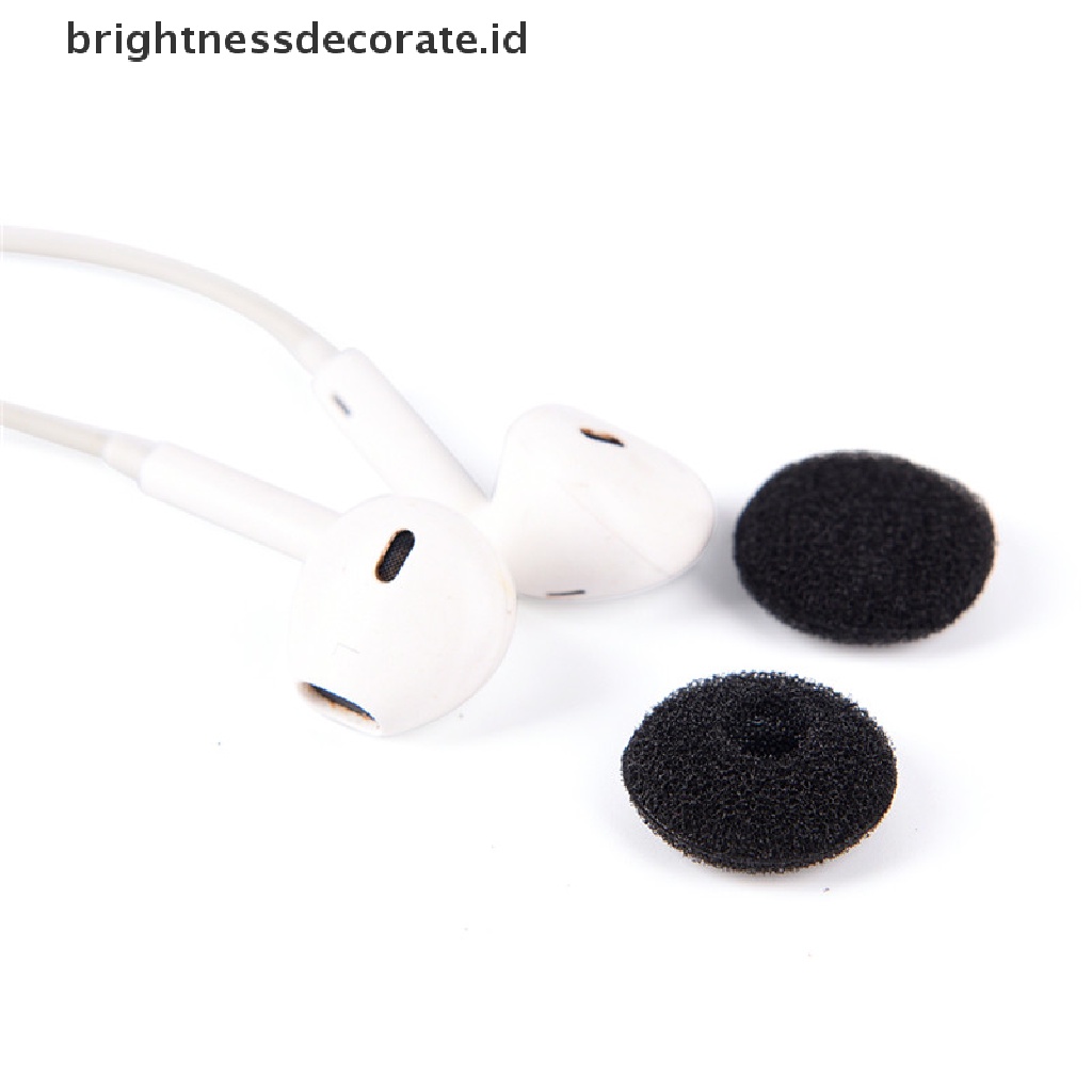 [Birth] 30pcs Topi Earbud Spon Busa Lembut Hitam Untuk Cover Earphone Headphone [ID]