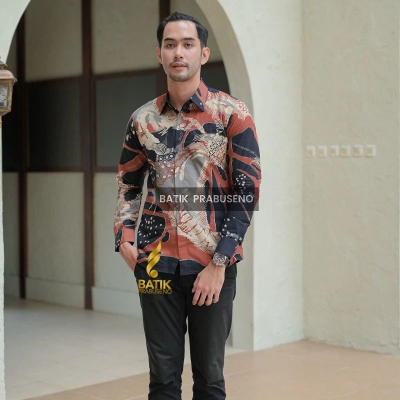 KEMEJA BATIK MODERN SLIMFIT PANJANG BAHUN KATUN HALUS FULL FURING HALUS