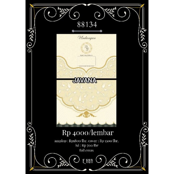 ERBA 88134 UNDANGAN NIKAH MURAH BLANGKO+PLASTIK PER PACK ISI 50 PCS