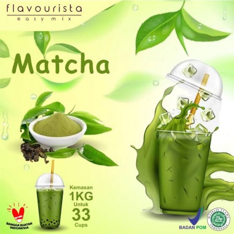 

flavourista easy mix bubuk minuman rasa matcha 1000 gram