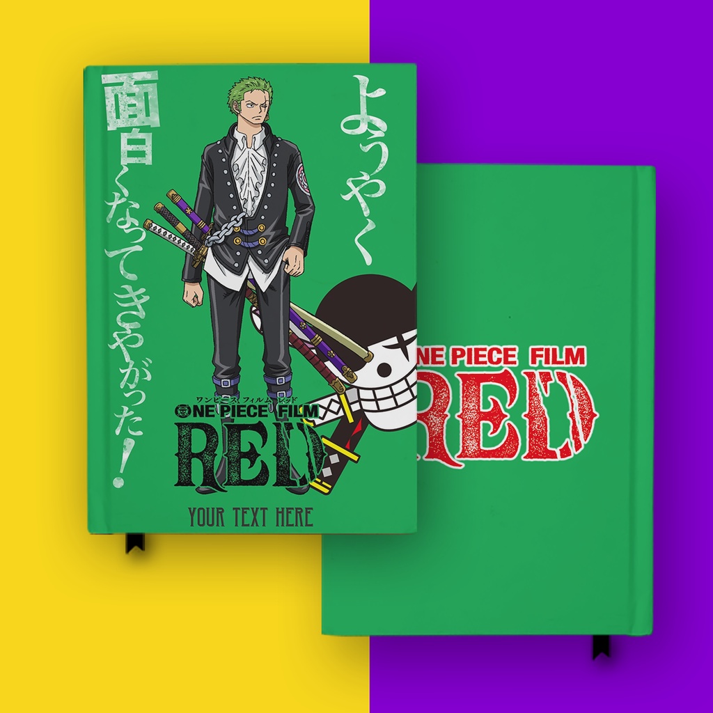 

Notebook Buku Roronoa Zoro One Piece Red 2 Anime Manga Hardcover Custom DIary Jurnal Agenda A5 A6