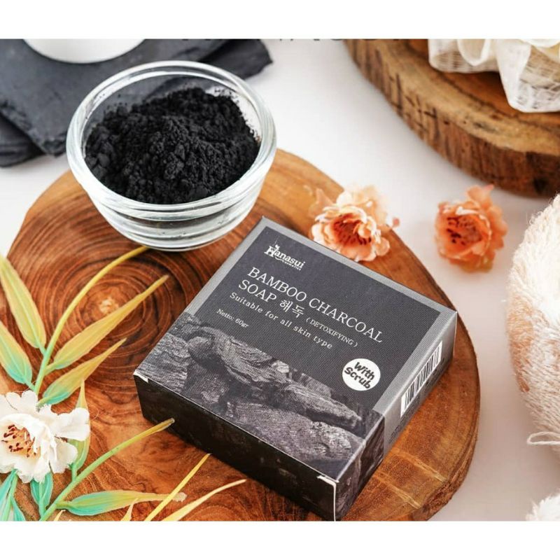 Sabun Muka Bamboo Charcoal Hanasui Pembersih Komedo Anti Jerawat 60g BPOM