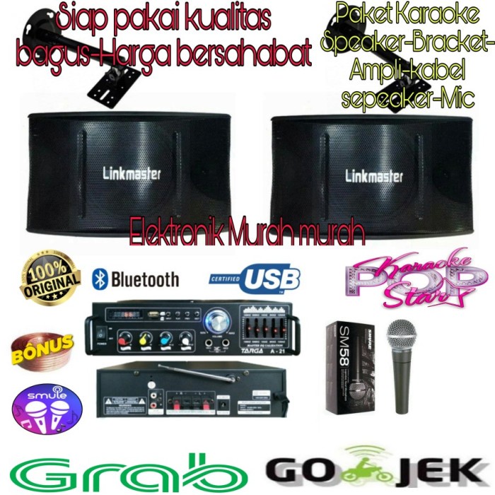 Paket Karaoke Speaker Linkmaster / Speaker Karaoke Rumahan / Cafe #Original