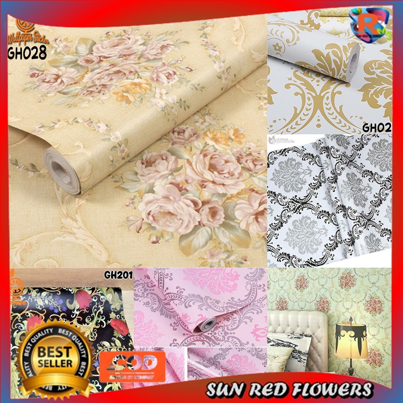 SRF - Wallpaper Dinding Batik 45CM  x 1M Wallpaper Batik Emboss Dinding Premium Termurah Lebar 45cm